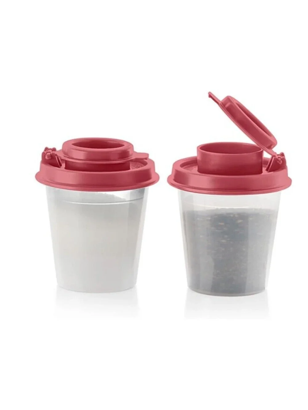 Tupperware Tupper Mini Salt & Pepper Shaker Midgets Set of 2 Rose Seals NEW